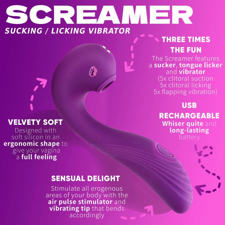 The Screamer Sucking and Licking Vibrator