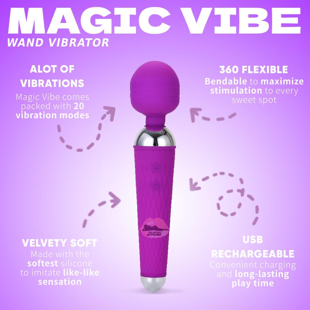 The Magic Vibe Wand Vibrator - Wand Vibrator - Wand Massager - The Secret Affaire