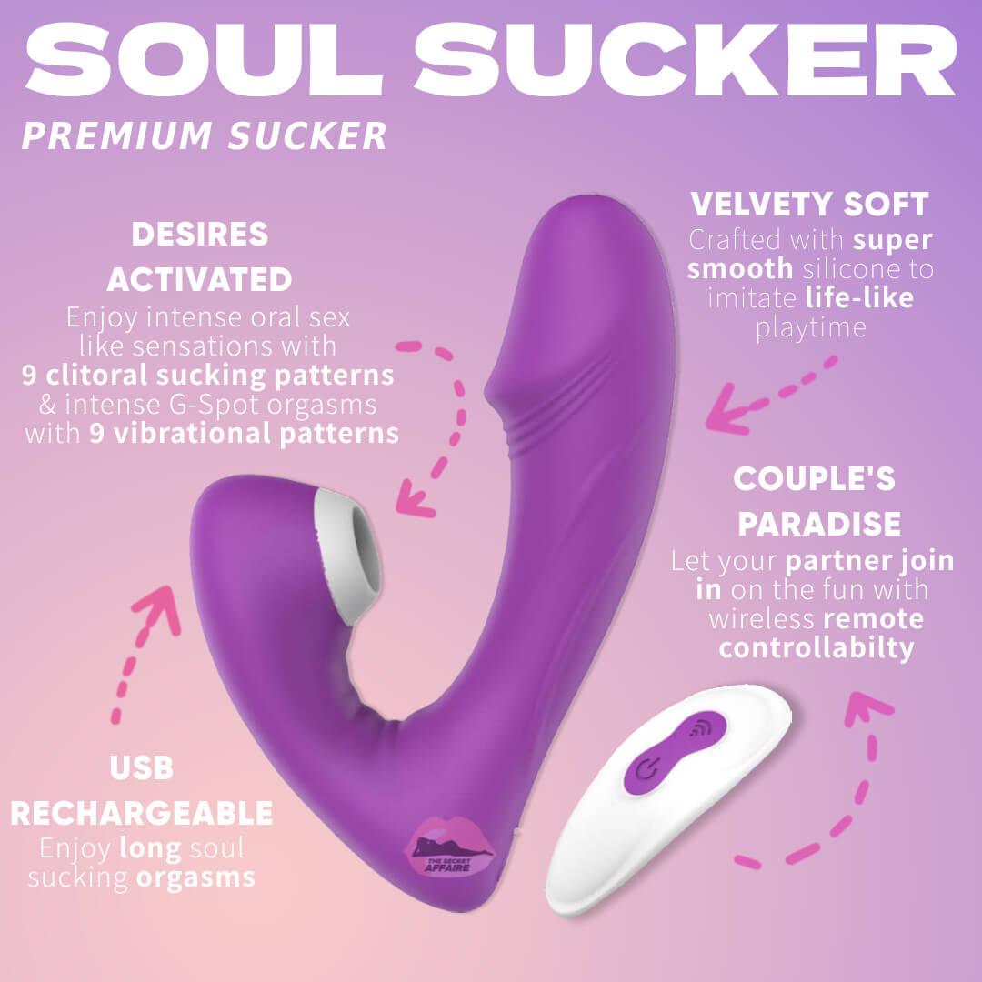 The Soul Sucker Sucking Vibrator (Remote) - Vibrators > Sucking Vibrators - The Secret Affaire