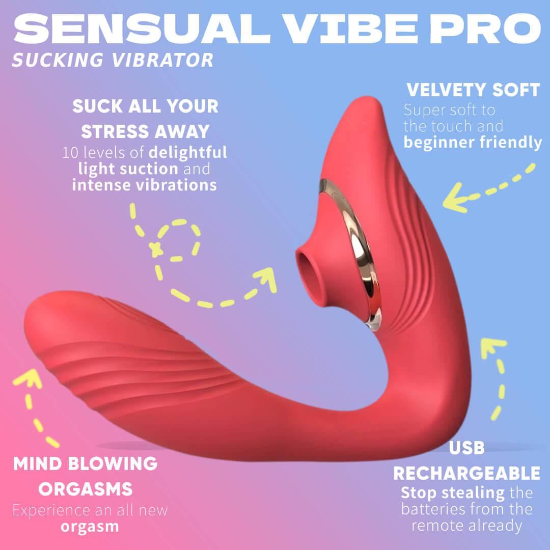 Sensual Vibe Pro Sucking Vibrator by The Secret Affaire